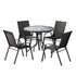 Gardeon 4-Seater Outdoor Table & Chairs Set Black