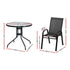 Gardeon 4-Seater Outdoor Table & Chairs Set Black