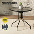 Gardeon 4-Seater Outdoor Table & Chairs Set Black