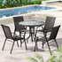 Gardeon 4-Seater Outdoor Table & Chairs Set Black