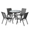 Gardeon 4-Seater Outdoor Table & Chairs Set Grey