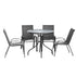 Gardeon 4-Seater Outdoor Table & Chairs Set Grey