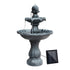 Gardeon Solar Water Feature 3-Tier Fountain with Pump 93cm Black