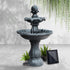 Gardeon Solar Water Feature 3-Tier Fountain with Pump 93cm Black