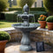 Gardeon Solar Water Feature 3-Tier Fountain with Pump 93cm Black