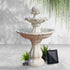 Gardeon Solar Water Feature 3-Tier Fountain with Pump 93cm Ivory