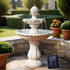 Gardeon Solar Water Feature 3-Tier Fountain with Pump 93cm Ivory
