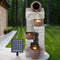 Gardeon Outdoor Cascading Solar Fountain Water Feature Brown