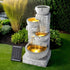 Gardeon Outdoor Solar Fountain Water Feature with LED Gray