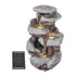 Gardeon Indoor/Outdoor Solar Fountain Water Feature 4-Tier Brown