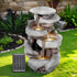 Gardeon Indoor/Outdoor Solar Fountain Water Feature 4-Tier Brown