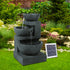 Gardeon Solar Water Feature Cascading Fountain 3-Tier Bowl 60cm Blue