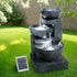 Gardeon Solar Water Feature Cascading Fountain 3-Tier Bowl 60cm Blue