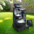 Gardeon Cascading Solar Water Feature Fountain 4-Tier Bowl 72cm Blue