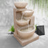 Gardeon Cascading Solar Water Feature Fountain 4-Tier Bowl 72cm Sand