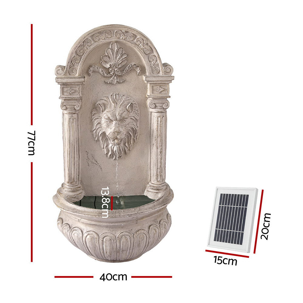 Gardeon Wall Mounted Solar Fountain Water Feature 77cm Beige