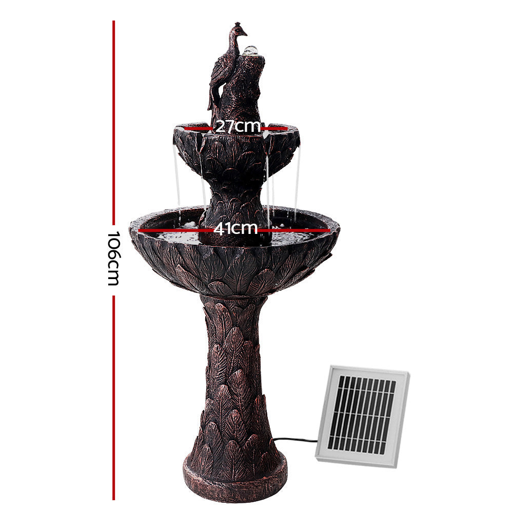 Gardeon Solar Water Feature with Pump 106cm Peacock