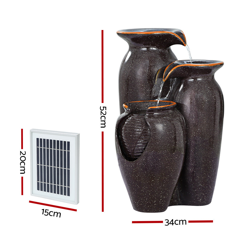 Gardeon Solar Fountain Water Fountain Feature 76cm Grey