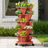 Green Fingers 5 Tier Vertical Garden with Wheels Brick Red