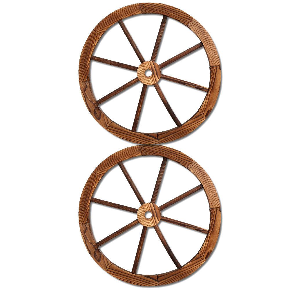 Gardeon Garden Decor Wooden Wagon Wheel - 2 Pack