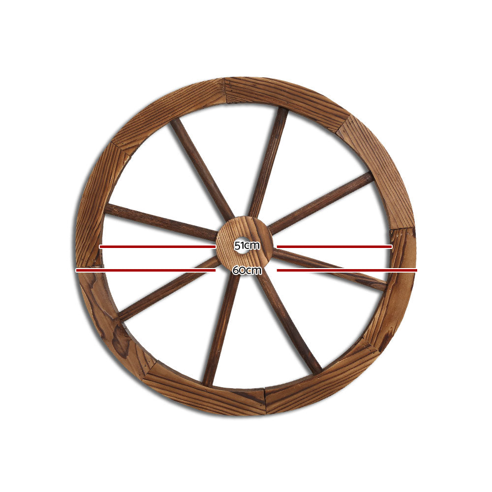 Gardeon Garden Decor Wooden Wagon Wheel - 2 Pack