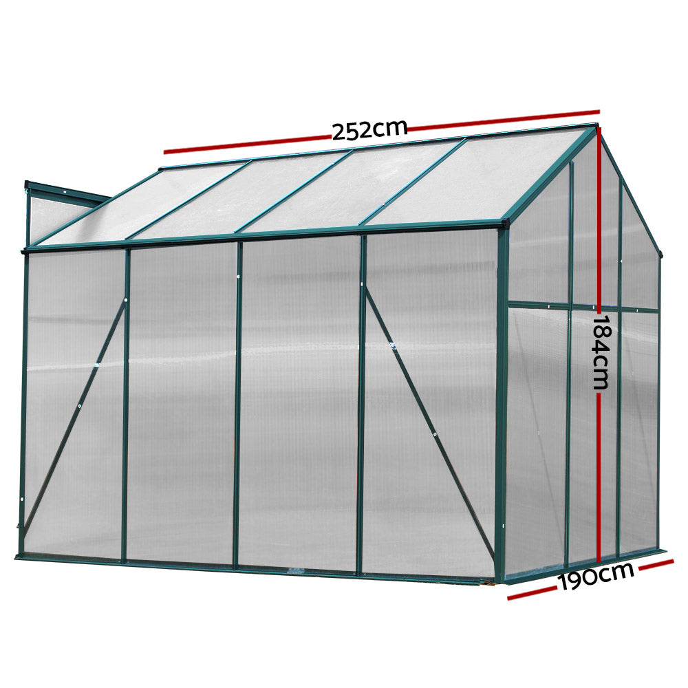 Green Fingers Greenhouse 2.52m x 1.9m x 1.83m Aluminium Polycarbonate