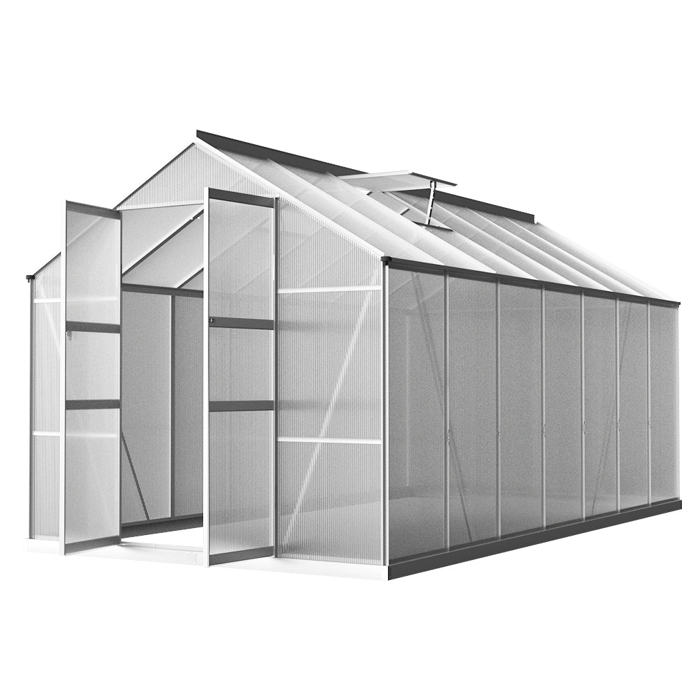 Green Fingers Greenhouse 4.1m x 2.5m x 2.26m Double Doors Aluminium