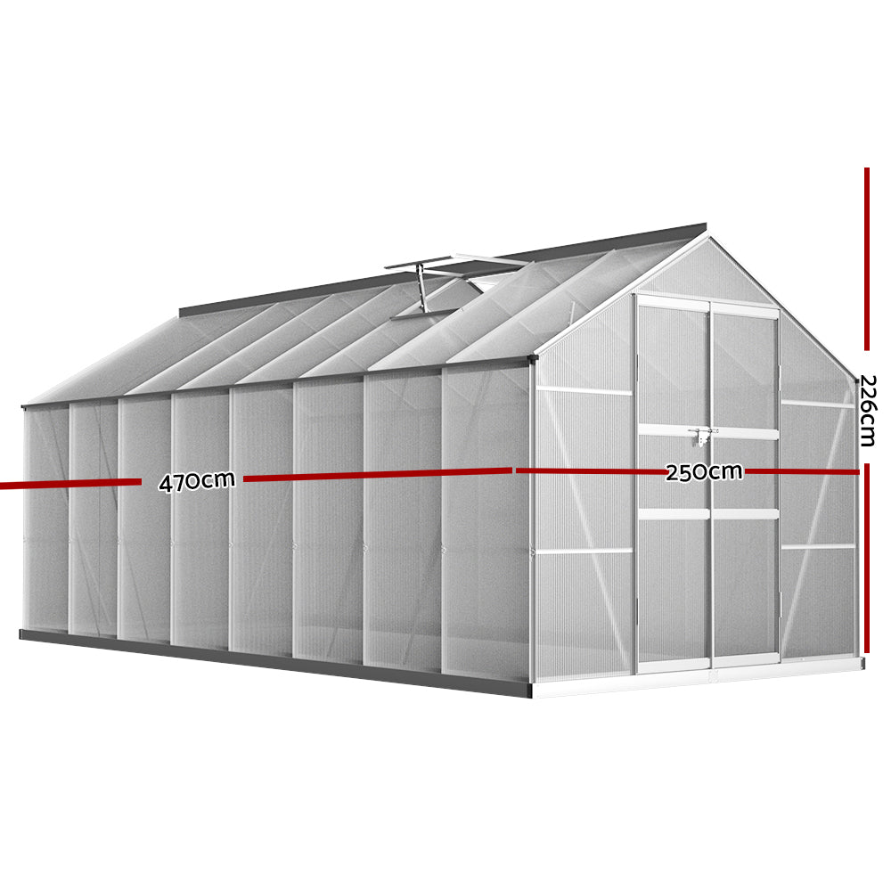 Green Fingers Double Door Greenhouse 4.7m x 2.5m x 2.26m