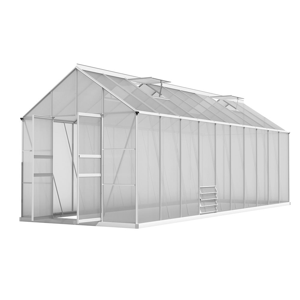 Green Fingers Greenhouse 6.03m x 2.44m x 2.68m Double Doors Aluminium