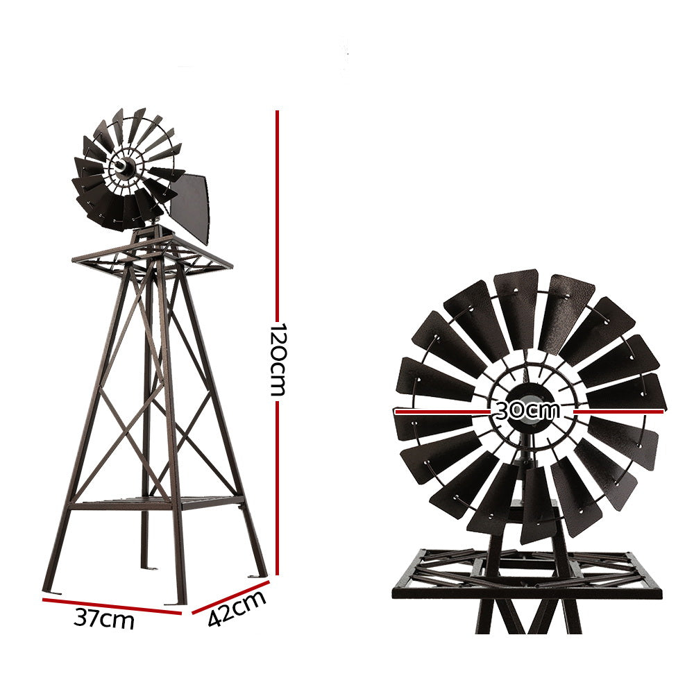 Metal Outdoor Garden Windmill 120cm