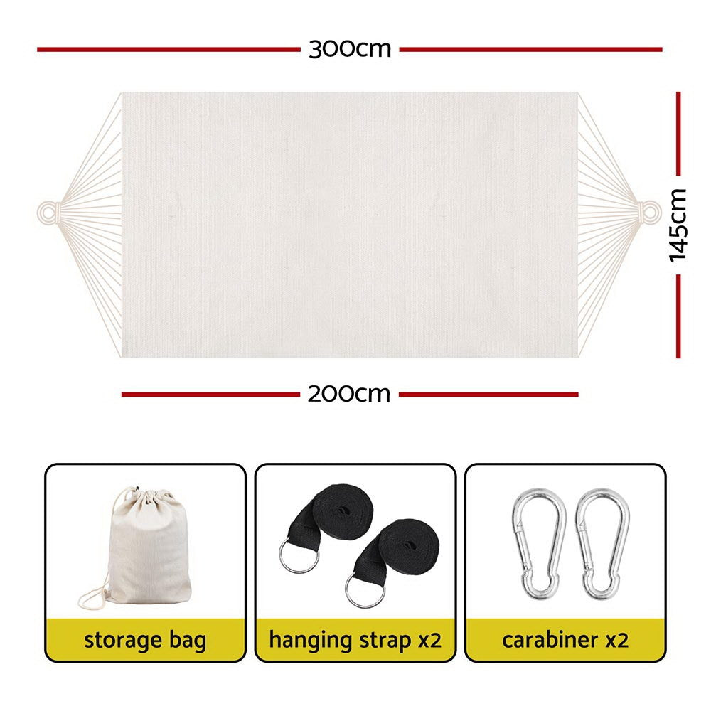 Gardeon Outdoor Hammock with Travel Bag Cream
