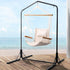 Gardeon Outdoor Hammock Chair with Stand and Armrest Cream