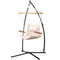 Gardeon Hammock Chair with Stand and Armrest Cream