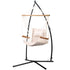 Gardeon Hammock Chair with Stand and Armrest Cream