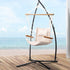 Gardeon Hammock Chair with Stand and Armrest Cream