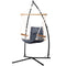Gardeon Hammock Chair with Stand and Armrest Grey
