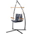 Gardeon Hammock Chair with Stand and Armrest Grey