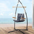 Gardeon Hammock Chair with Stand and Armrest Grey