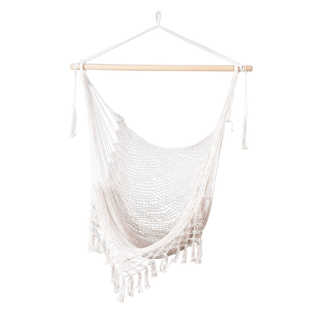 Gardeon Hammock Chair Mesh Cream