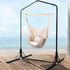 Gardeon Outdoor Hammock Chair with Stand and Pillow Cream