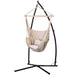 Gardeon Hammock Chair with Steel Stand Cream