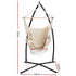Gardeon Hammock Chair with Stand Tassel Cream