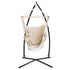 Gardeon Hammock Chair with Stand Tassel Cream