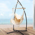 Gardeon Hammock Chair with Stand Tassel Cream