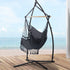Gardeon Hammock Chair with Steel Stand Tassel Grey