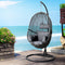 Gardeon Outdoor Egg Chair with Stand & Cushion Black