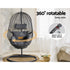 Gardeon Outdoor Egg Chair with Stand & Cushion Black