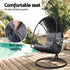 Gardeon Outdoor Egg Chair with Armrest, Stand & Cushion Black