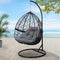 Gardeon Outdoor Egg Chair with Stand & Cushion Black/Grey