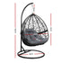 Gardeon Outdoor Egg Chair with Stand & Cushion Black/Grey